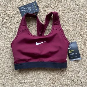 Maroon Nike Swoosh Bra
